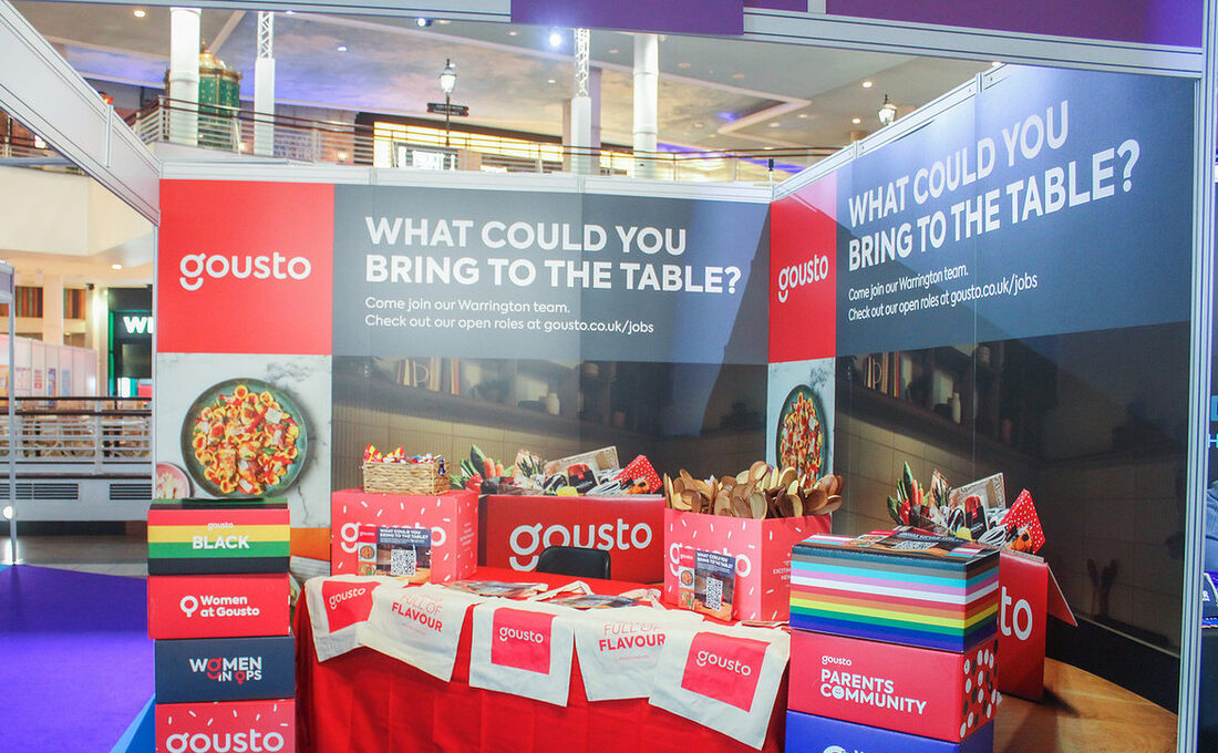 Exhibitor stand at the Manchester Job Show