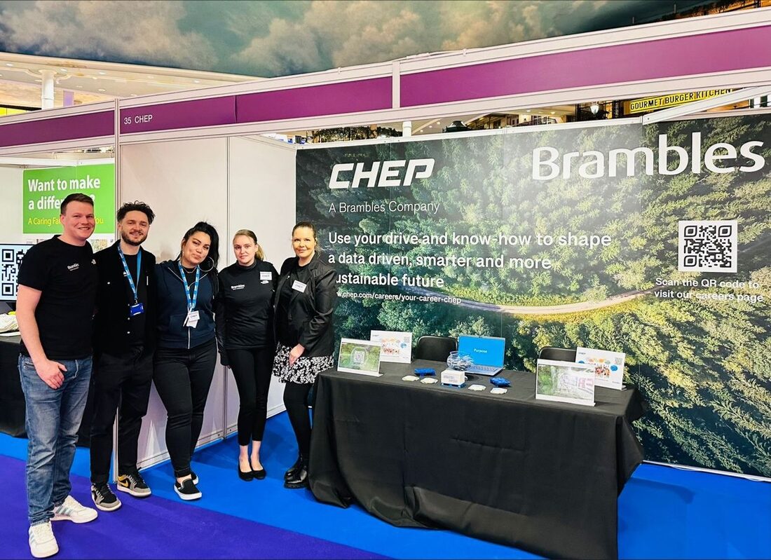 Exhibitor stand at the Manchester Job Show
